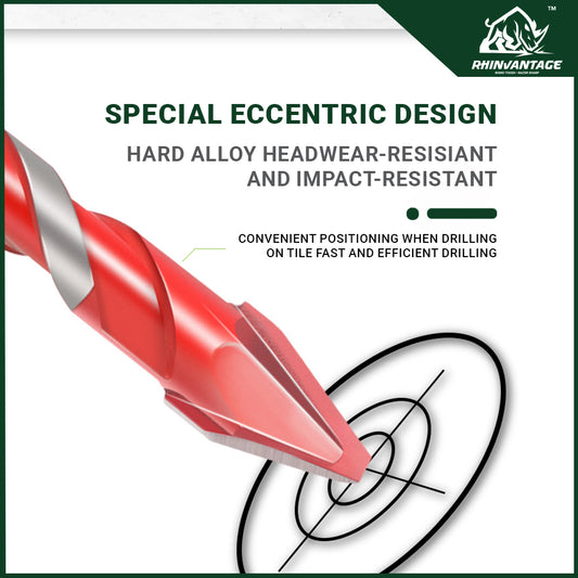 150mm High Hardness Eccentric Drill Bit | Concrete, Tiles, Hard Surfaces and Glass (6mm - 12mm)