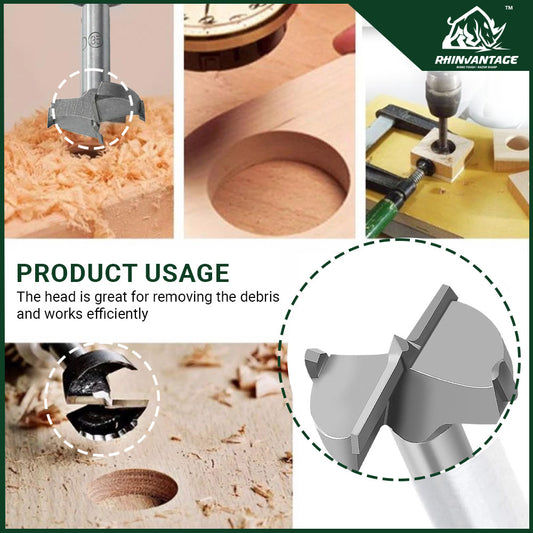 Tungsten Carbide Forstner Wood Drill Bit | Wood, Plastic, Gypsum Board (15mm - 60mm)