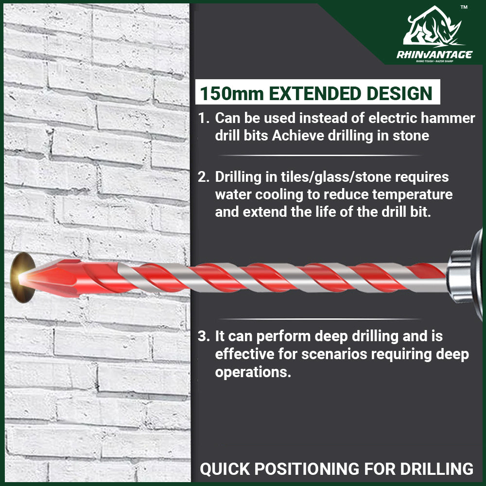 150mm High Hardness Eccentric Drill Bit | Concrete, Tiles, Hard Surfaces and Glass (6mm - 12mm)