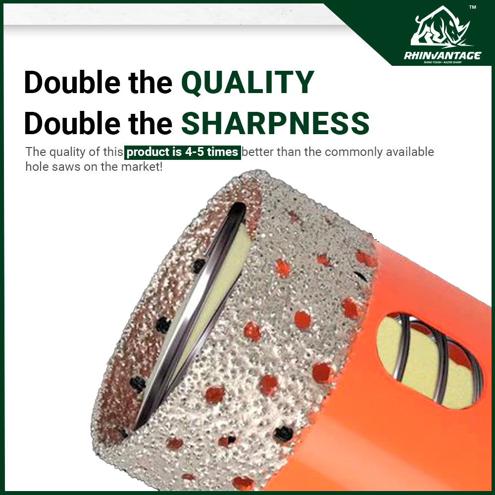Hex Diamond Hole Saw with Coolant Sponge and Universal Hex Shank | Porcelain, Tiles, Marble, and Glass (18mm - 65mm)