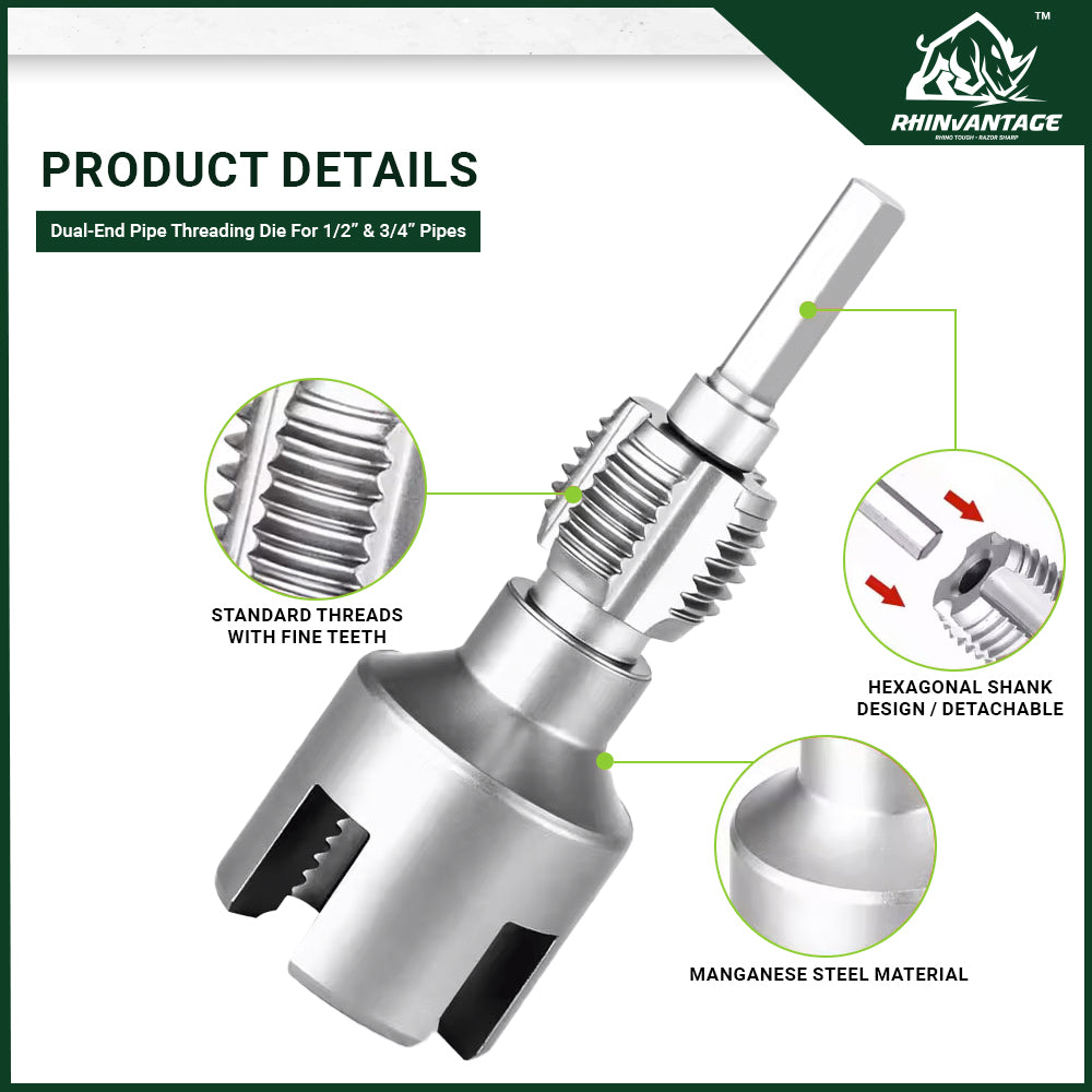Multi Purpose Pipe Threading Die | PVC and Plastic Pipes DN15 (1/2'') & DN20 (3/4'')