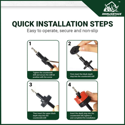 Forstner Drill Bit with Depth Stop | Wood & Plastic Drilling Tool | Flush & Concealed Screw Design