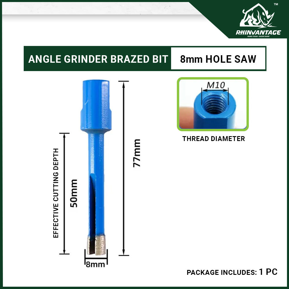 M10 Diamond Hole Cutter for Angle Grinder | Stone, Marble, and Tile (6mm - 12mm)